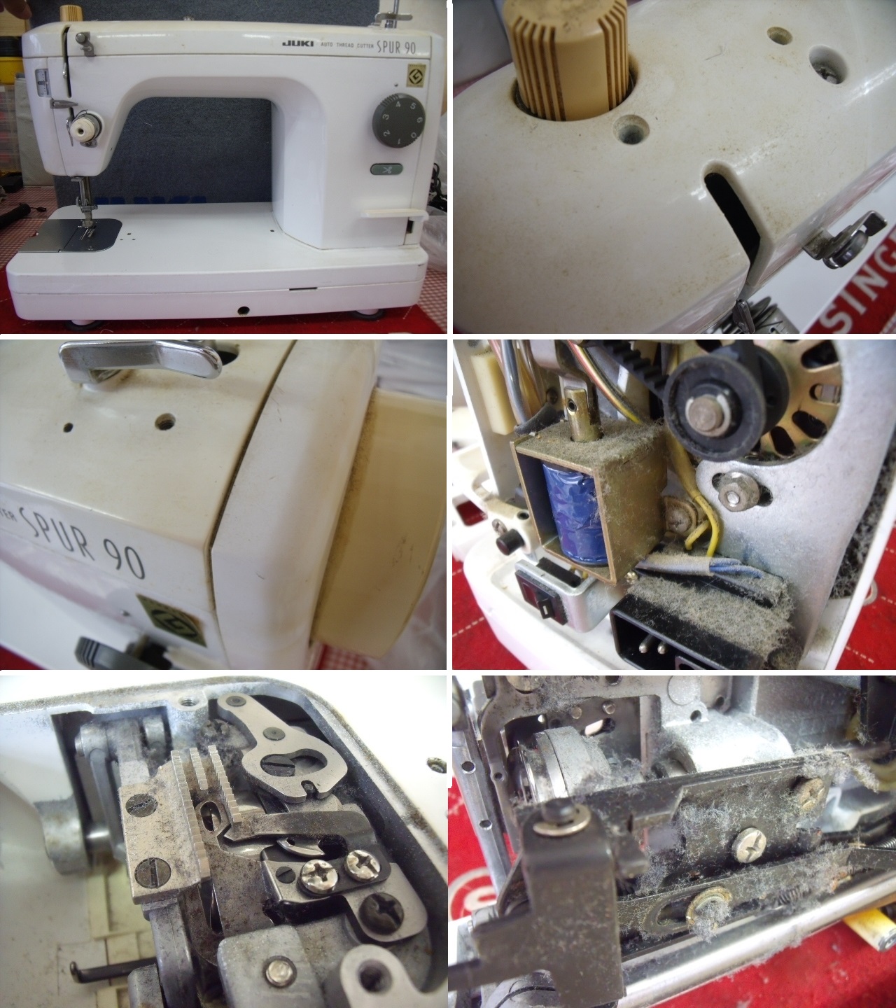 JUKI SPUR90 職業用ミシン 自動糸切りが切れない・糸切りカム取り外し改造 - ミシンのコットンスペース 修理ブログ