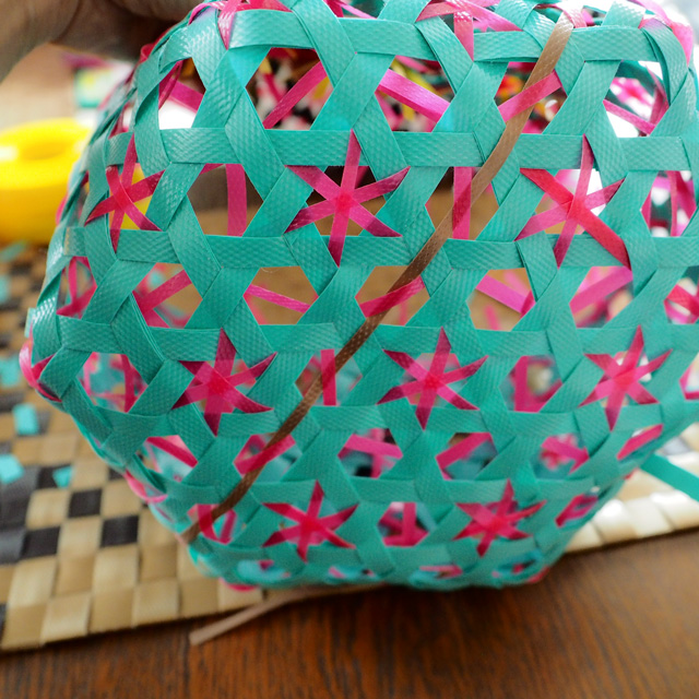 花まる編みのプラカゴの作り方