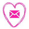 Free email pink heart social media icon