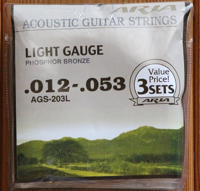 ログハウスでアコギ とってもお得！格安アコースティックギター弦 アリア Aria AGS-203L
