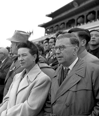 1955年に北京でシモーヌ・ド・ボーヴォワールとジャン=ポール・サルトル